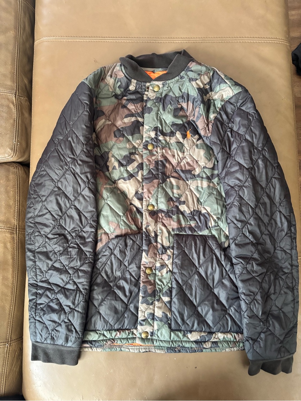 Quilted Camouflage Boy 's Jacket - Green/Black Ralph Lauren Polo